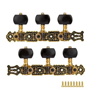 Clavijero Negro/dorado/Café Para Guitarra Clásica