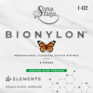 Set de Cuerdas Sonatina Guitarra Clásica Bionylon Doble Plata E-432 T.Normal