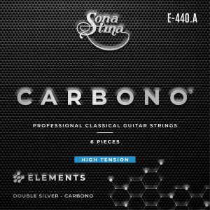 Set de Cuerdas Sonatina Guitarra Clásica Nylon Carbón E-440A T.Alta